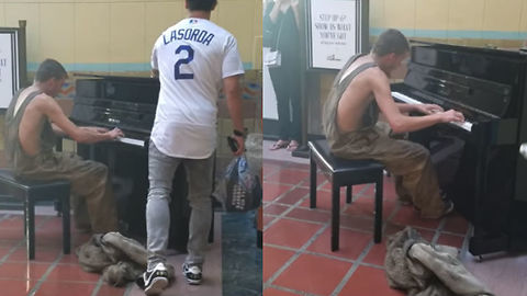 Talented Homeless Guy Wows Audience With Amazing Piano Skills