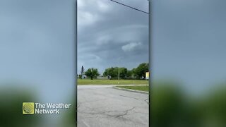 Ominous clouds sink as storm approaches