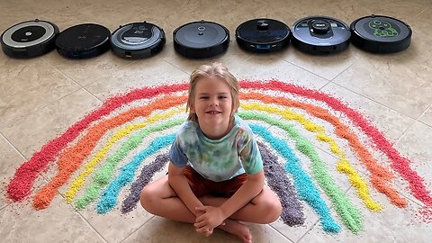 7 Robot Vacuums VS Rainbow Rice!