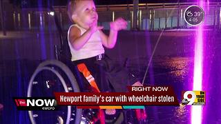 Family's car and boy's wheelchair stolen