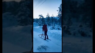 -21C/-5F on this #dogwalk on #kicksled in winter #norway during #bluehour