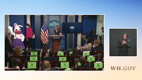 CRINGE: Easter Bunny Crashes WH Briefing as Psaki Struggles to Cover for Biden Lies