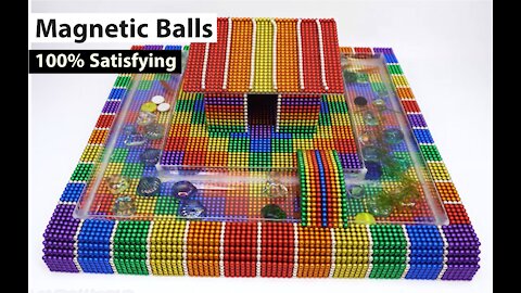 Build Swimming Pool Around Underground House Model From Magnetic Balls Satisfying