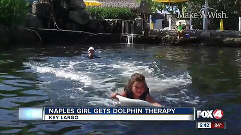 Naples girl makes a wish to swim with dolphins