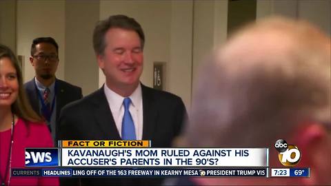 Kavanaugh's mom ruled against his accuser's family?