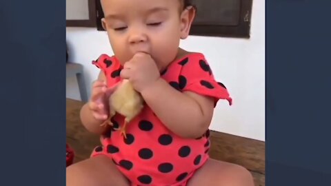 😲😲Innocent Child Try to Eat Raw Chicken's 🐤🐥new boron baby