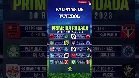 PALPITES DE FUTEBOL RODADA 1 BRASILEIRO SERIE A #palpites #palpitesdodia #brasileirão