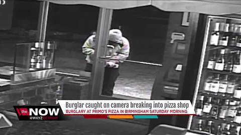 VIDEO: Burglar breaks into Birmingham pizza shop, only gets $100