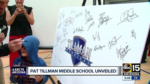 Pat Tillman middle school unveiled