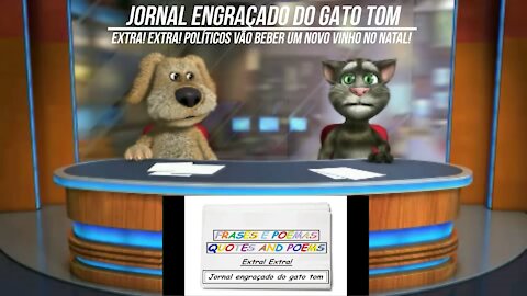 Jornal engraçado do gato tom: Políticos vão beber um novo vinho no Natal! [Frases e Poemas]