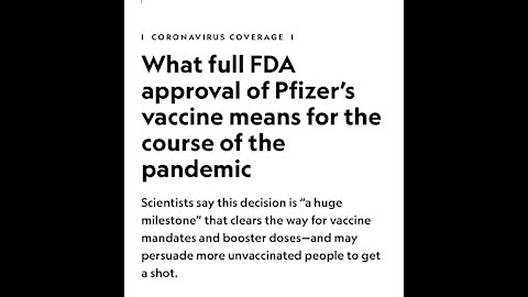 Biden and Jen contradict each other. Pfizer’s FDA approval