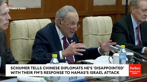 Schumer tells Chinese diplomats he´s ´disappointed´ with their reaction on Israel