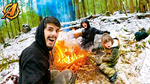 How to Make a Survival Fire in Snowy Wet Conditions in the Woods