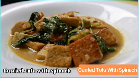 Keto Curried Tofu With Spinach Recipe #Keto #Recipes