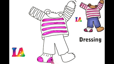 Coloring on DRESSING BEAR - Color Painting For Kids & Toddlers - Nursery Rhyme Fun Way To Learn