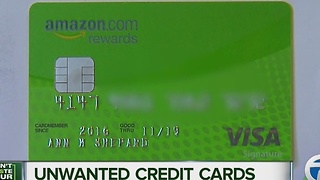 Warning about unwanted credit cards and identity theft.