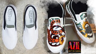 I designed a unique & artistic outfit for my Fine Artist husband part3 | DIY Shoes painting