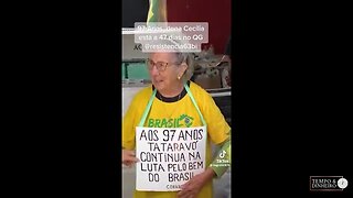 Patriota comemora 97 anos de idade em frente ao quartel do Exército. Conheça dona Cecília