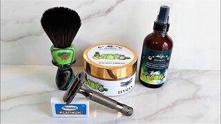 Pineapple Ambrosia set by Elysian Soap, Personna Platinum blade on Rockwell 6C