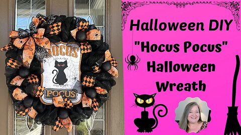 Hocus Pocus Halloween Wreath/Halloween DIY/No Fray Deco Mesh Halloween Wreath/Poof-Bubble Method