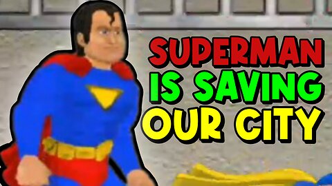 Superman is saving people in Super City