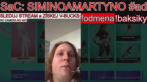 SLEDUJ STREAM a ZÍSKEJ V-BUCKS !odmena !baksiky ITEM SHOP LIVE #fortnite #live #cz