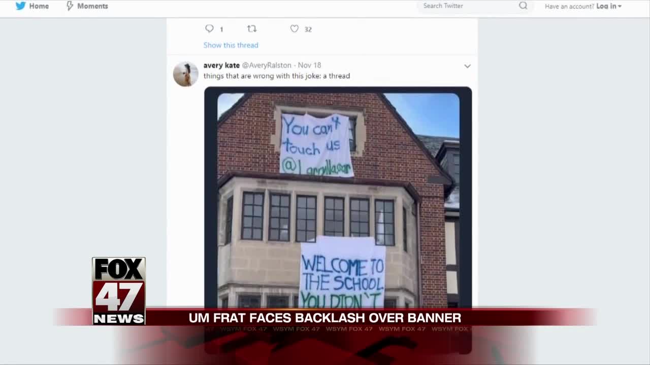 U of M frat faces backlash over banner
