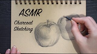 ASMR Quiet Sketching Session | Charcoal Apples Still Life (No Talking)