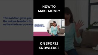 HOW TO MAKE MONEY on SPORTS KNOWLEDGE N.2 #shorts