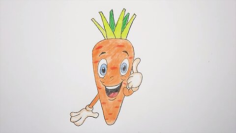 How to Draw a Funny Carrot | Step by step | Very easy | Art Video
