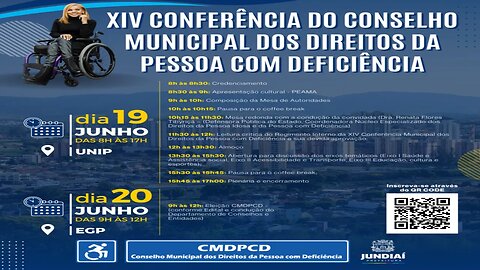 XIV CONFERÊNCIA DO CONSELHO MUNICIPAL DOS DIREITOS DA PESSOA COM DEFICIÊNCIA de Jundiaí