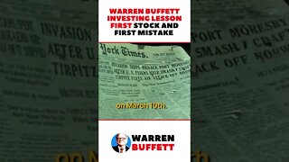 Warren Buffett Investing Lesson First Stock and First Mistake | Motivational Speech #shorts