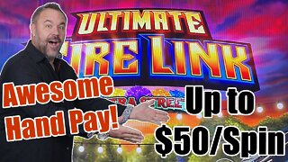 Ultimate Fire Link - $50 Max Bet Bonus Round! Jackpot Hand Pay! Potawatomi!
