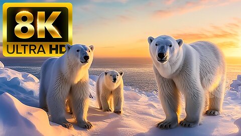 ARCTIC ANIMALS - 8K (60FPS) ULTRA HD - With Relaxing Music (Colorfully Dynamic)