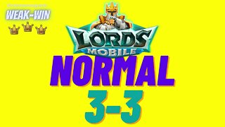 Lords Mobile: WEAK-WIN Hero Stage Normal 3-3