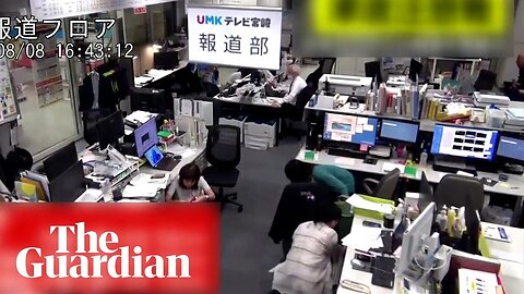 Office workers find cover as 7.1-magnitude quake rocks southern Japan