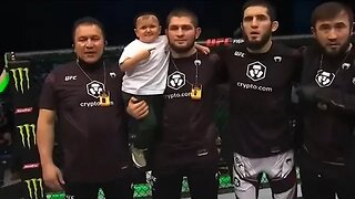 Islam Makhachev, Hasbulla and Khabib Nurmagomedov at UFC 267