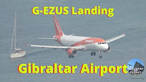 Above the Airport Runway; G-EZUS comes in for Landing