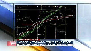 Moore tornado strike zone twice