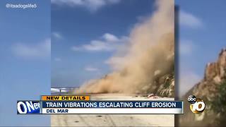 Train vibrations escalating cliff erosion