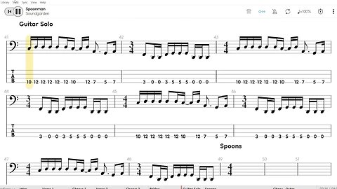 Soundgarden - Spoonman(Bass TAB)