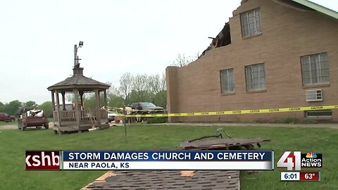Morning storms damage church roof in Miami County