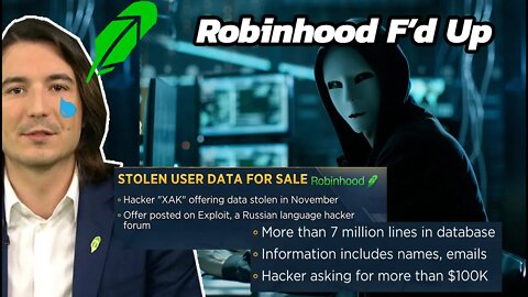 Hacker "XAK" is selling your Robinhood data on the Dark Web 🤯