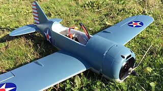 Wild Bill's Durafly Brewster F2A Buffalo RC Plane Crash On The Maiden Flight