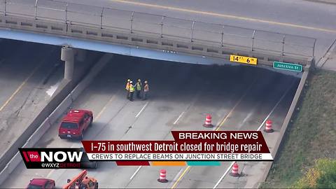 Junction overpass over I-75 being demolished after truck accident