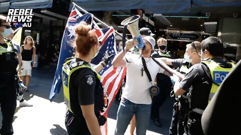 Aussie Freedom Protester REFUSES to Cower!