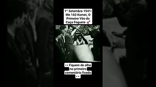 1º Setembro 1941: Me 163 Komet, O Primeiro Vôo do Caça Foguete 🚀 #war #guerra #ww2