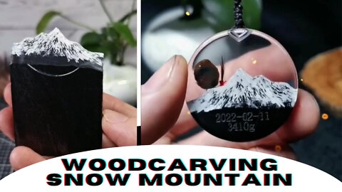 Woodcarving Snow Mountain| pendant|wood carving|wood|woodworking7900 |#shorts