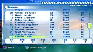 FIFA 2001 Brugge Overall Player Ratings