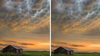 Stunning footage of mammatus clouds in Texas after storm